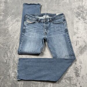 Diesel Viker Jeans Mens 33x32 Blue Regular Straight Denim Wash 0RZ36 Made in USA
